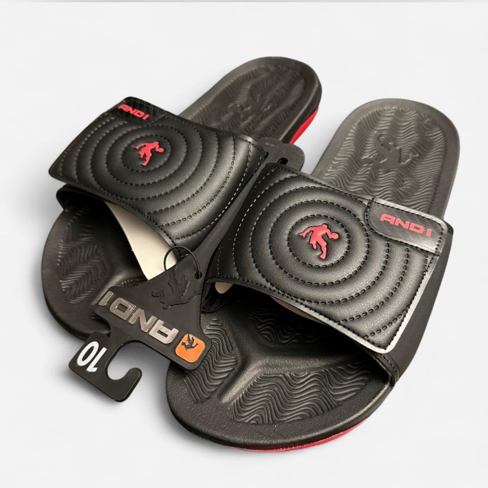 AND1 Men’s Athletic Adjustable Swirl Slide Sandals